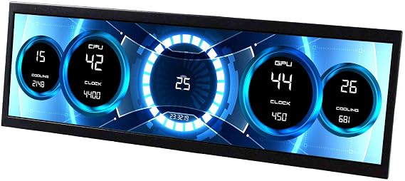 VSDISPLAY 14.5 Inch 14.5 Inch 2560 x 720 2K IPS LCD Monitor Stretched Bar Display for Computer PC Case GPU CPU Secondary Screen Monitor, Supports USB-C Video Input