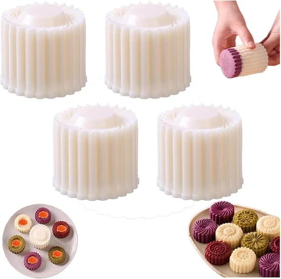 4PC Creative Double-Ended Pastry & Mooncake Mold, Reusable Mooncake Mould