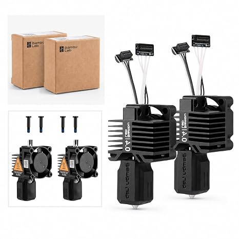 Bambu Lab P1P/P1S用ホットエンドコンプリートキット – セラミックヒーター付きフルアセンブリ硬化スチールノズル、0.4mmノズル、冷却ファン&加熱ブロック| Bambu P1S Hotend 3Dプリント用交換部品