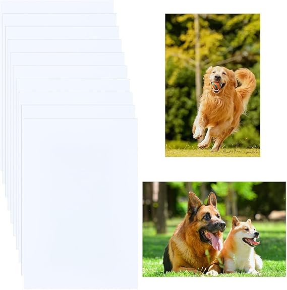 1 Box 10Pcs white 0.5mm Thickness Metal Sublimation Blanks Metal Sublimation Photo Blank 4x6in Rectangle Aluminum Heat Transfer Plate Wall Poster Frame Photo Sign for Party Christmas Holiday