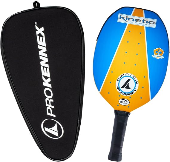 PROKENNEX オベーション Ovation Spin パドルカバー付き – グラファイトインレーとテクスチャー加工の表面 – コンフォートプログリップ – USAPA承認