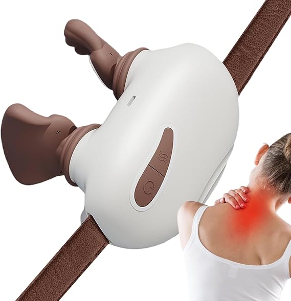 Neck and Shoulder Massager,3-Speed Settings Massage Tools - Heating Tissue Neck Shoulder Massager - for Men Women Dad Home Office Gym Work Travel Exercise Bed Watching TV Relaxation Rest