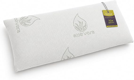 Remedi Memory Foam Memory Foam Pillow 70 cm – Aloe Vera, Ergonomic Cervical Pillow, Anti-Mite, Hypoallergenic, Removable, Maximum Comfort, for Side or Back Sleepers