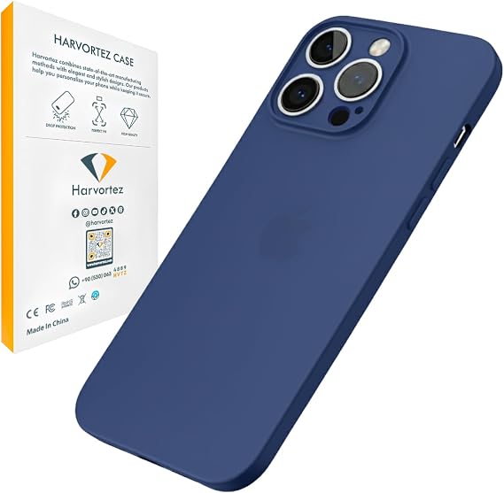 HARVORTEZ iPhone 15 Pro Kılıf 6.1" ile Uyumlu, Ultra İnce Cep Telefon Kılıfı, Kamera Bölge Koruyucu, Ekstra Tuş Takımı, TPU Malzeme BPA İçermez, Kolay Temizlenebilir Phone Case - Lacivert