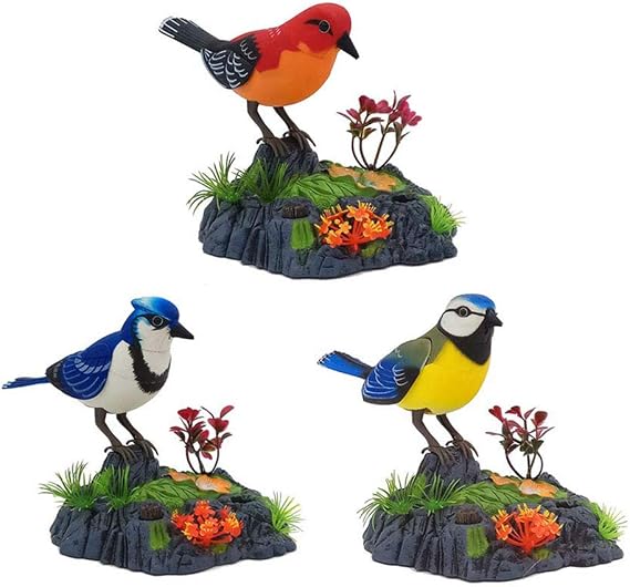 Electronic Talking Repeating with Motion Sensor - Fun Singing & Chir Bird Toy for Kids (Blue)