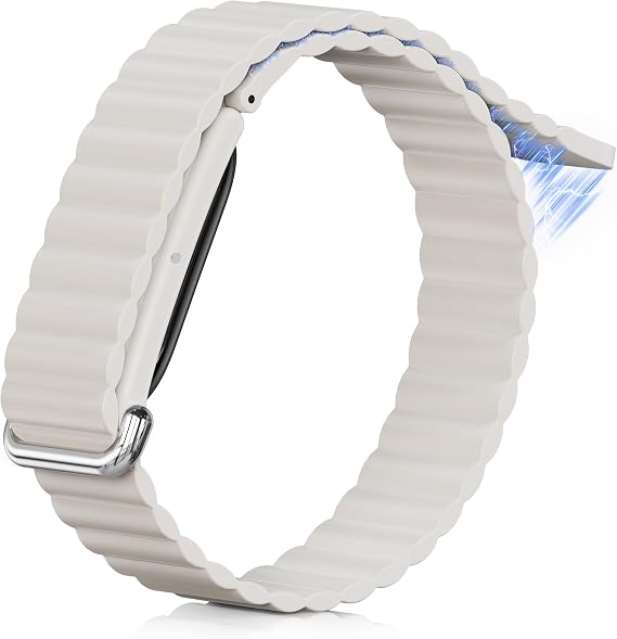 Google Fitbit Air対応磁気シリコンバンド、ソフトで通気性のあるワークアウトに適した交換用ストラップ、男女兼用 防水 軽量 強力マグネットリストバンド Fitbit Airアクセサリー用