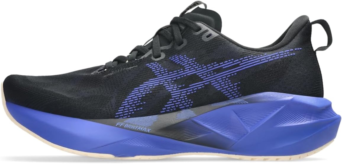 ASICS Men's Novablast 5 Running Shoe, Black/Cobalt Burst , 9.5 Wide