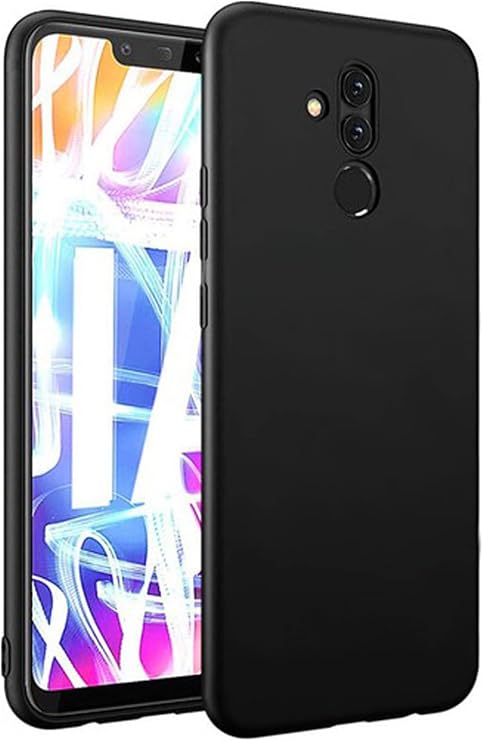 KZY İLETİŞİM Huawei Mate 20 Lite ile uyumlu Kapak Mat Siyah Silikon Lux Kılıf