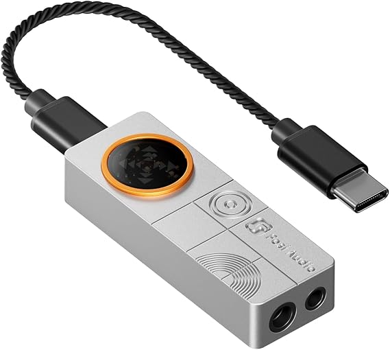 Fosi Audio DS3 USB-C DAC Amp Dongle, Portable Headphone Amplifier with Gaming 7.1 Spatial Audio, ES9039Q2M XMOS POWERED, DSD512, 3.5mm Single 4.4mm Balanced, Hifi Amps for PC/Phone/PS5/Switch (Sliver)