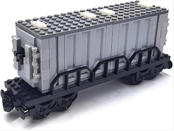 City Freight Train Car Carriage Building Blocks Set, Truck Carriage Model Kits, Heavy Timber Railroad Carriage Car Modular Building Blocks, DIY Gift for Train Lovers