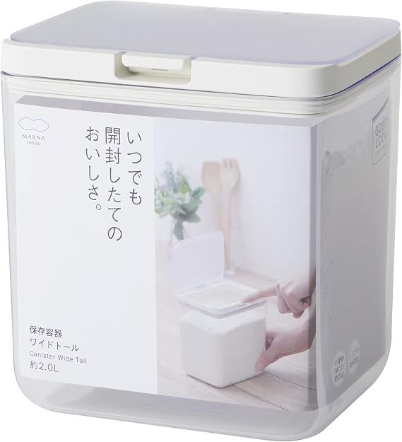 Marna K761CL Storage Container Wide Tall/Clear Kitchen Storage Plastic Ingredients, Condiments, Moisture Resistant Goodlock Container