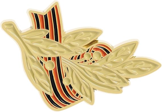 Commemorative Badge Feature Symbol Ribbon Accent Alloy Brooch Pin for Historical Collectors and Patriotic Event USSR Accessory