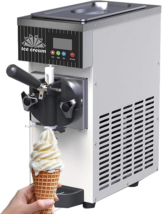 Commercial Soft Serve Ice Cream Machine with LCD Panel, Auto Clean, Pre-Cooling for Restaurants & Dessert Shops
