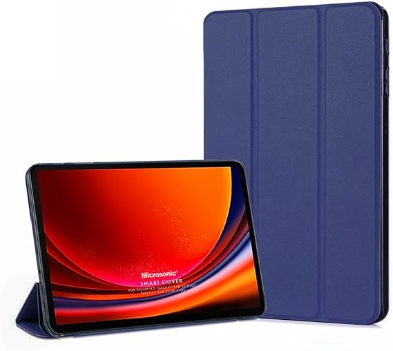 Microsonic Samsung Galaxy Tab S10 FE Plus için Kılıf Slim Translucent Back Smart Cover Lacivert [Galaxy Tab S10 FE Plus X620 ile Uyumlu Kılıf - Lacivert]