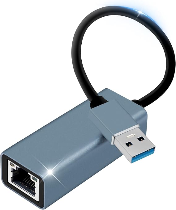 USB Ethernet Adapter, Gigabit 1000Mbps Ethernet to USB 3.0 RJ45 Adapter Compatible with Switch, MacBook, Laptop, Win 11/10/ 8.1/8, Mac OS, Linux