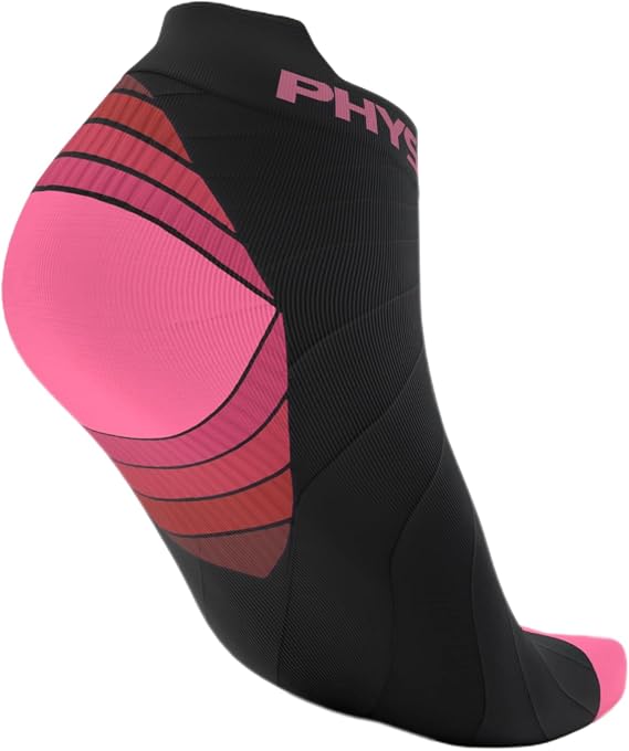 Compression Running Socks for Men & Women Plantar Fasciitis - 2PAIR BLK PNK S/M