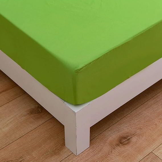 King Size Fitted Sheets Double Fitted Sheet, Bed Sheets Extra Deep Pocket 12 inch (30 cm) Microfiber Brushed Double Bed Sheet Soft & Comfortable, Fade Resistant (2 Pillowcase,Green)