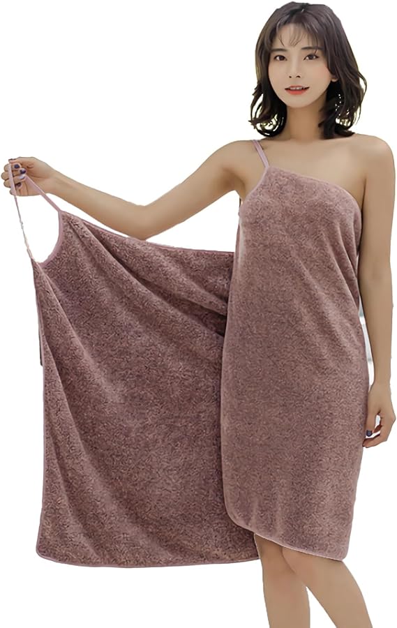 Bath Wrap Towel Women Bathrobe Wrap For Spa/Shower/Sauna/Beach/Hotel/Gym Sling Bath Dress Towels Wrap Super Absorbent Bath Robe Sarong Towel Shower Skirt Towelling Robe Cover-Up