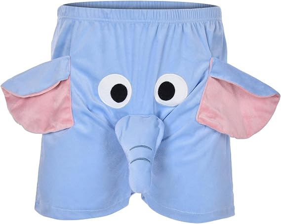 Men Shorts A Fun Elephant Boxer Novelty Shorts Humorous Underwear Prank Gifts for Men Animal Themed Boxers Shorts Elephant Will Ring Pants Play Strange Pajama Pants Mesh Short Shorts