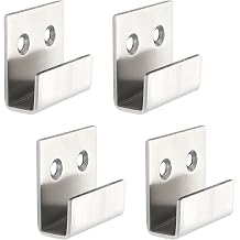 Sayayo Stainless Steel Picture Rail Hooks Picture Hanging Mirror Clips Mirror Fixings Hanging Kits Heavy Duty Ceramic Tile Display Bracket, Brushed Nickel Finish, 4 PCS (10MM Inside Width)