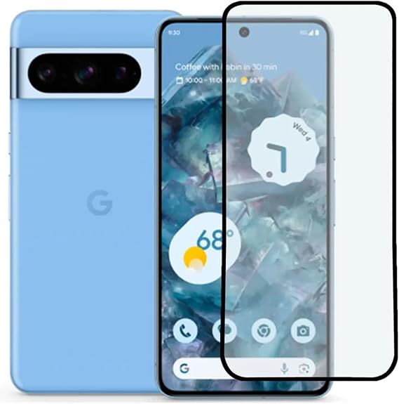 Microcase Google Pixel 8 Tam Kaplayan Çerçeveli Tempered Ekran Koruyucu - Siyah AL3276