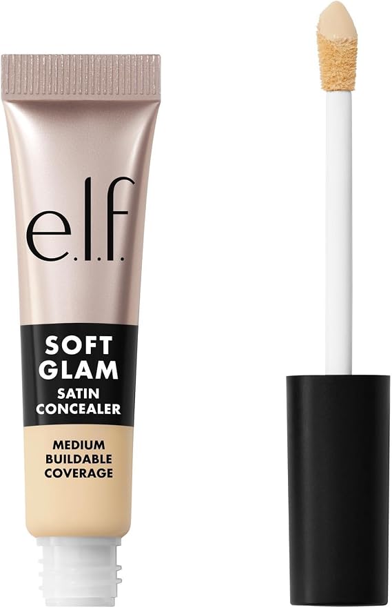 e.l.f. Soft Glam Satin Concealer, Medium Coverage for Blemishes & Under-Eye, Crease-Resistant, Long-Lasting, Vegan & Cruelty-Free, 12 Fair Warm