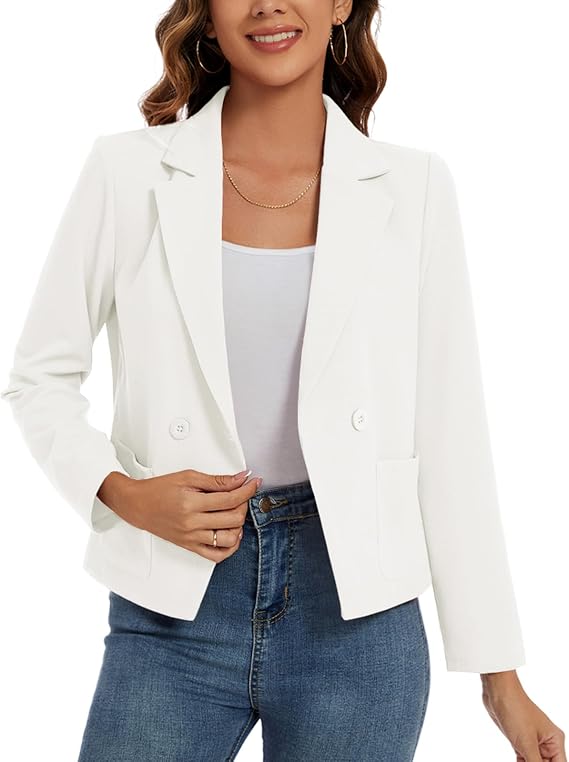 MINTLIMIT Womens Blazer Button Closure Casual Blazers Elegant Jackets Long Sleeve Ladies Suits Front Lined with Pockets