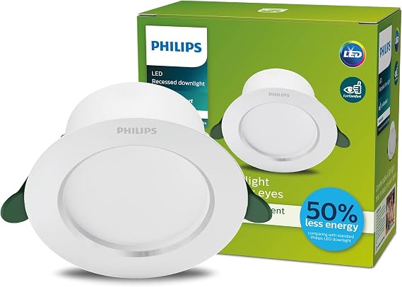 PHILIPS LED Ultra Efficient Round Diamond Cut Spot White Light 3000k 125mm [Ultra-Efficient - White] for Indoor Home Lighting, Living Room, Study, Office