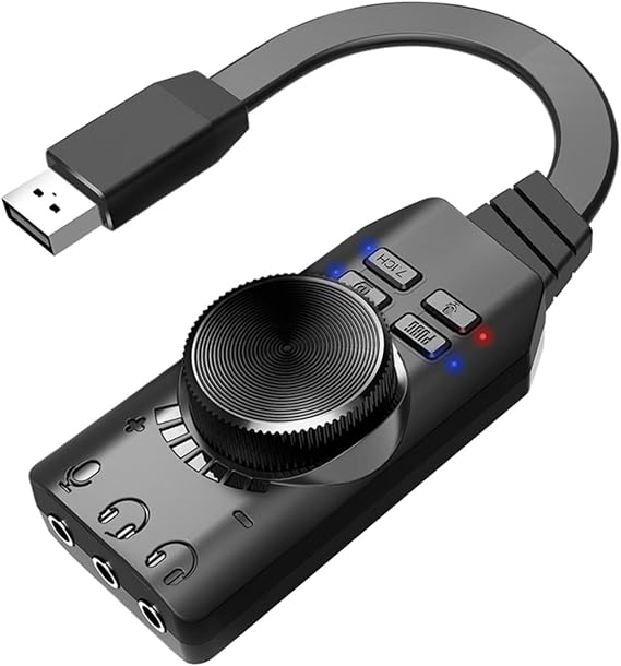 Plextone GS3 External USB Sound Card With Virtual 71 Channel For Gaming On PC And Laptop Delivering Immersive Audio Effects Without Drivers