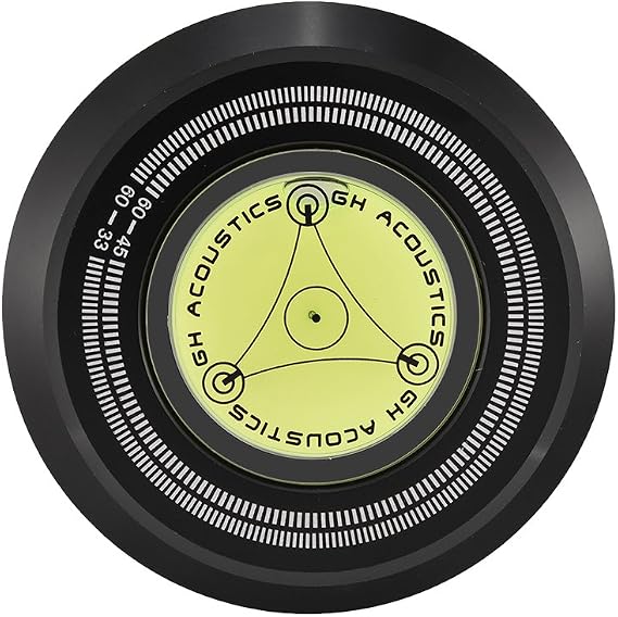 60Hz ターンテーブル ディスク レコード スタビライザー クランプ バブルレベル LPレコードプレーヤー用 ブラック