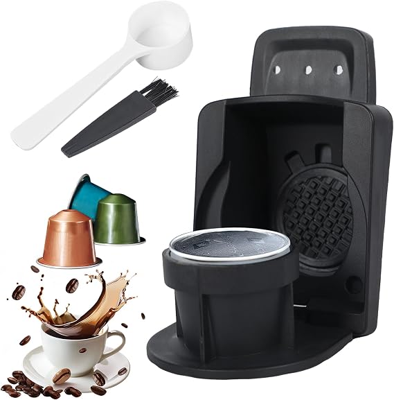 Coffee Pods Adapter for Dolce Gusto Reusable Coffee Pods Coffee Capsule Converter Holder for Ns Original Capsules Coffee Accessory(1spoon+1brush)