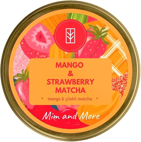 Mim and More Mango & Strawberry Matcha, Mango ve Çilek Aromalı Matcha, 25 Gr