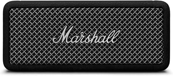 Marshall Wireless Portable Waterproof Speaker Emberton II Black & Steel Continuous Playback 30 Hours/IP67 Waterproof/Compact/Fast Charging Domestic Genuine Product
