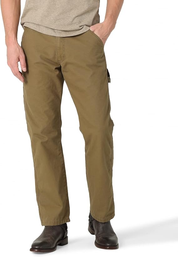 Wrangler Authentics Jeans Classic Carpenter Jean Men's Olive Drab Canvas 34W x 34L