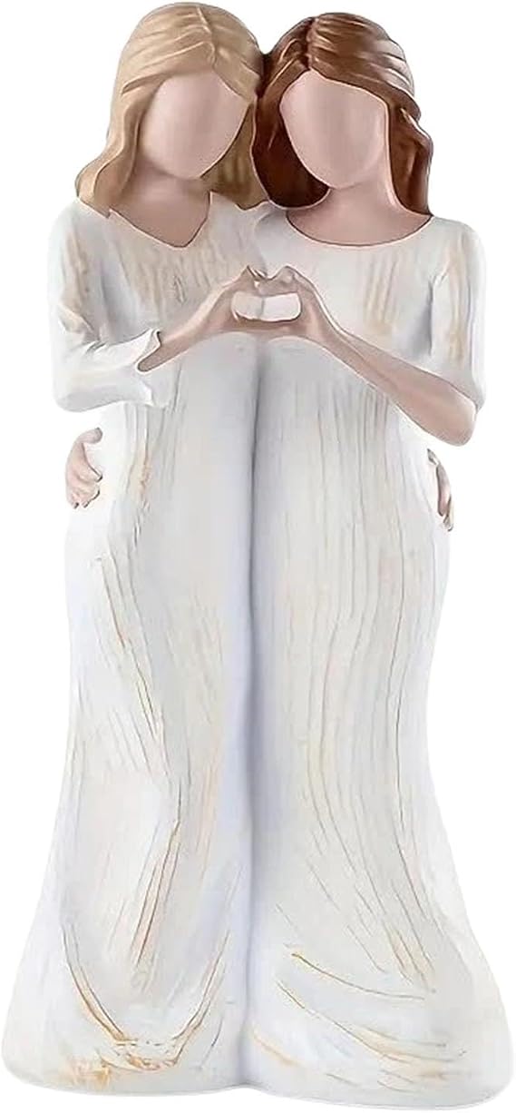 Heart Angel Figurine, Handcrafted Resin Desktop Keepsake Decor, Special Friend Gifts,Sister Gifts for Women, Decorative Home Accessory