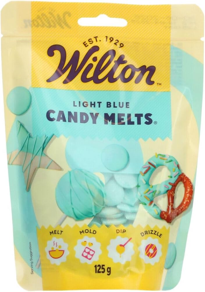 Wilton Candy Melts Light Blue: Melting Candy with Sweet Creamy Flavour for Molding, Dipping and Decorating, Optimal for Cake Pops, Candies, Cakes and Coating Treats - 125 g