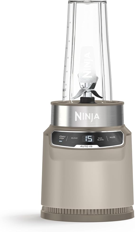 Ninja Blender with Auto-iQ with x2 700ml Cups, Stone Gold BN500UKSD1