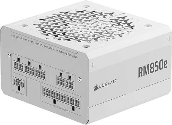 CORSAIR RM850e (2025) Fully Modular ATX Low Noise Power Supply and 12V-2x6 Wired - ATX 3.1 & PCIe 5.1, Cybenetics Gold Efficiency, 105°C Capacitors, Modern Standby Mode - White