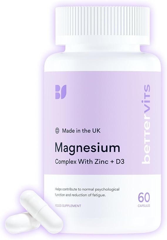 Bettervits Triple Magnesium Glycinate Complex, Malate, Citrate | 60 Caps