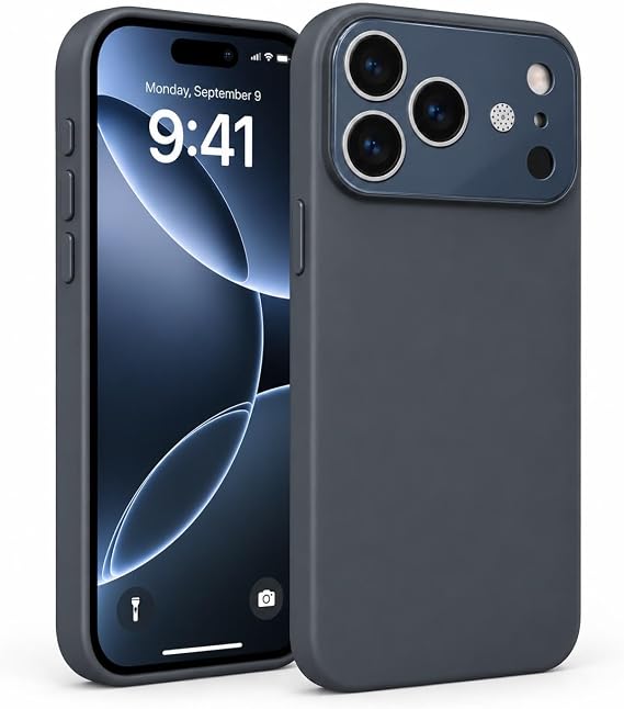 NewPole iPhone 17 Pro Max ile Uyumlu Kılıf Premium Yumuşak Sıvı Silikon Kılıf Yükseltilmiş Lens Çerçevesi Mikrofiber Astar Darbeye Karşı Dayanıklı Apple iPhone 17 Pro Max ile Uyumlu Kılıf