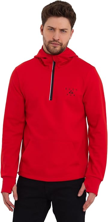 Rush Run Erkek Antrenman Kanguru Cepli Fermuarlı Kapüşon Yaka Spor Sweatshirt