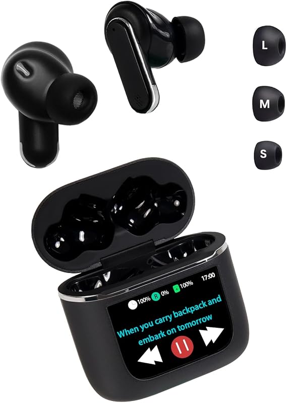 Akıllı Dokunmatik Ekran Kablosuz Bluetooth 5.3 Kulaklık, Süper Akıllı Gürültü Önleyici Kulaklıklar, Kulak İçi Kulaklıklar, IPX56 Suya Dayanıklı, iOS/Android, Spor, İş için