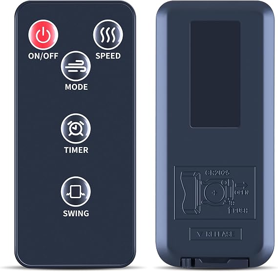 Tower Fan Remote Control Replacement, Compatible with Uthfy Tower Fan for Bedroom, 3 Speed Control, Timer, Black