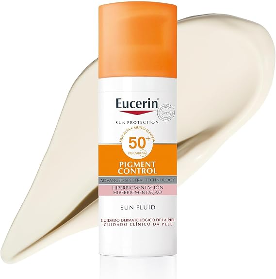 Eucerin Sun Face Pigment Control Fluid SPF 50+ (50ml), Sun Face Cream SPF 50+ with UVA/UVB Filters, Anti-Blemish & Anti-Pigment Sun Protection, Sun Cream for All Skin Types