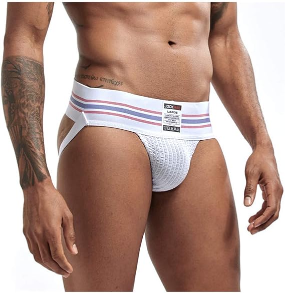 JOCKMAIL Sexy Men Jock Strap Athletic Jock Strap Supporter Thongs and G Strings Wide Belt Sexy Underwear Brief 7 Colors M-XXL