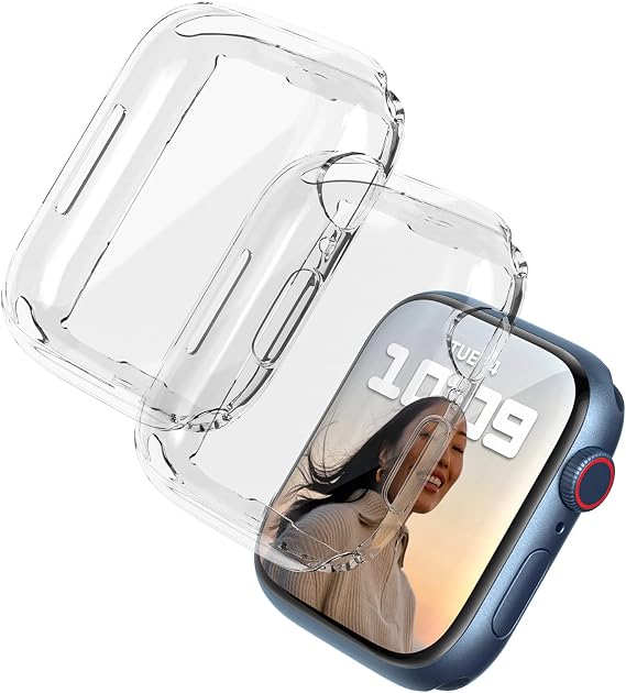 2 Pack 40mm Screen Protector Compatible With Apple Watch SE3/SE2/SE, Series 6/5/4, Soft TPU Protective Case Full Coverage Bumper Shell for iWatch 40mm