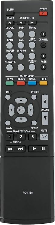 VINABTY RC-1168 Replacement Remote Control Compatible with De-non AVR-X1100W AVR-X1200W AVR-S500BT AVR-X1300W AVR-1613 AVR-1713 AV Receiver