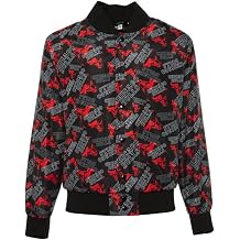 New Era Chicago Bulls Logo Print Jacket Black, Red, Grey. S