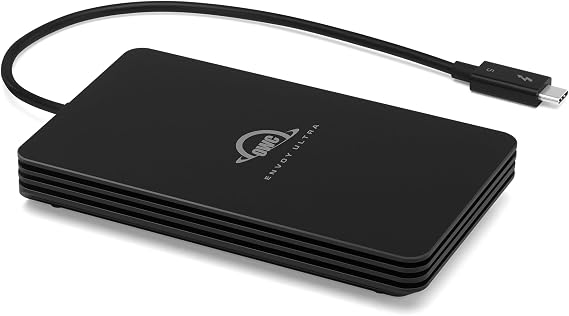 OWC Envoy 2TB Ultra Thunderbolt 5 Portable SSD Enclosure External Drive, Ultra Fast with TB5 Transfer Rates Over 6000MB/s, TB3, TB4 and USB4 Compatible, Works with Mac and PC | Over 6000MB/s - Compatible with Thunderbolt 4/3 and USB4 - Integrated Thunderbolt 5 Cable - Weatherproof IP67 Protection