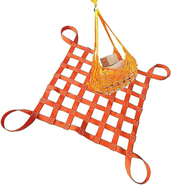 Lifting Hoist Hanging Net - Flat Nylon Sling Hoist Net, Safety Protection Net, Bungee Cargo Net, For Harbor, Cargo, Construction Material Handling Straps, Load 0.3-3.5 Tons Size : 1 X 1M/Mesh